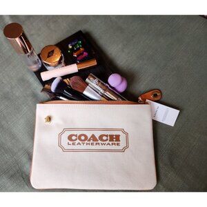 Holiday Gift! Coach Logo Turnlock Cavass Tech/Make-up Accessory Bag - NWT